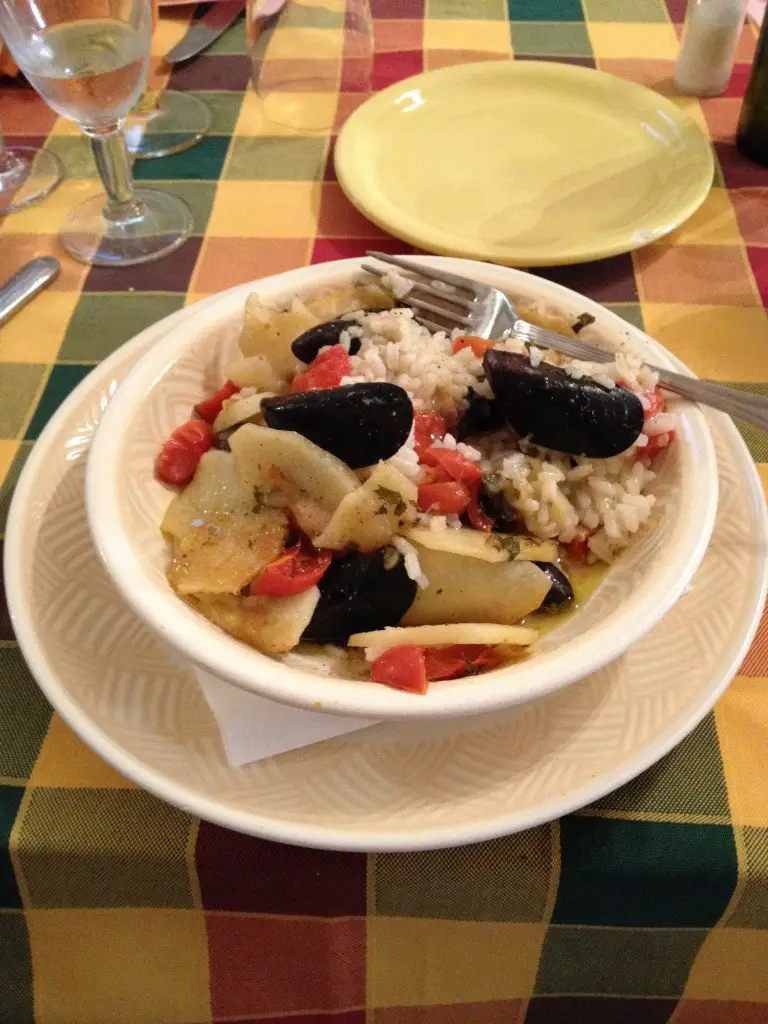 Rice and seafood is a speciality of the area