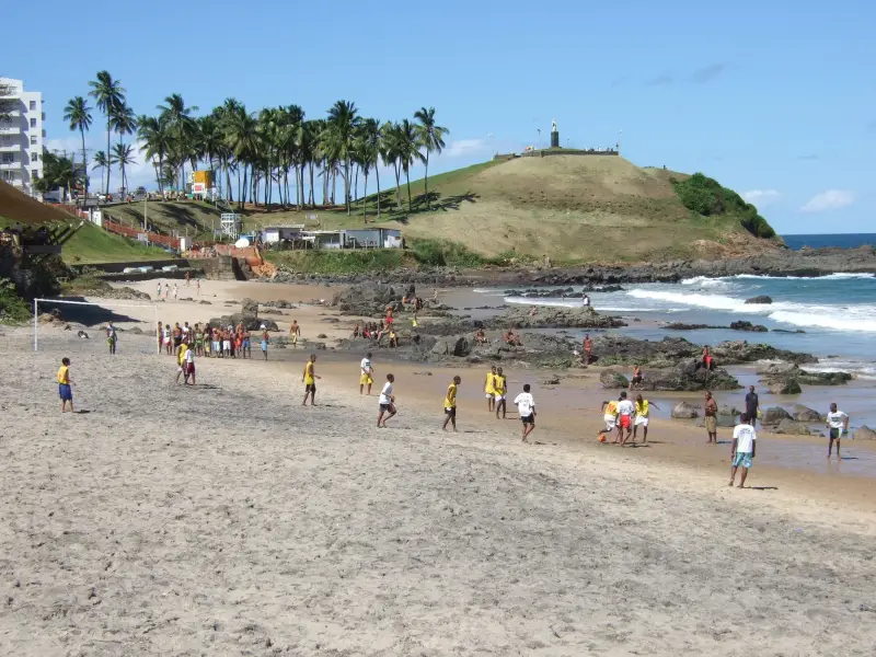 Beach football at Bahia de Salvador