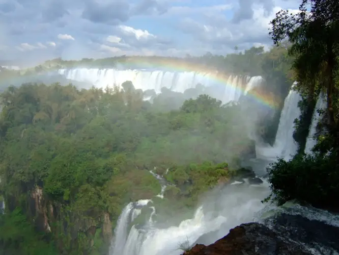 falls and rainbow
