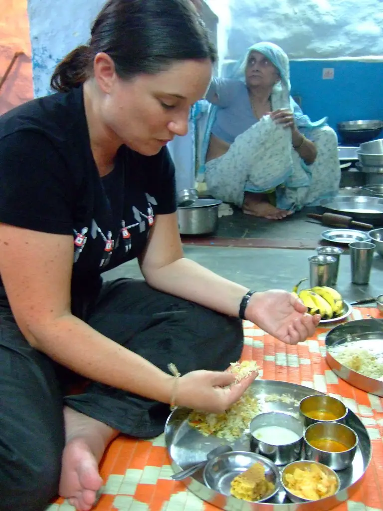 Eating the thali