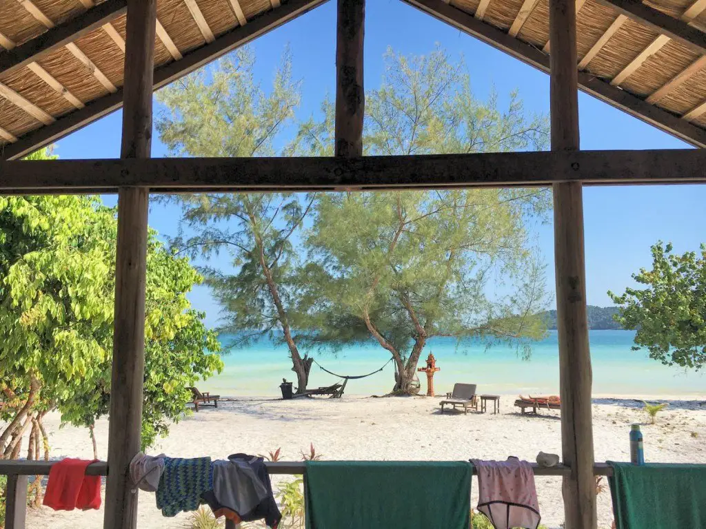 View from our bungalow at Secret Paradise Resort, Koh Rong Samloem island