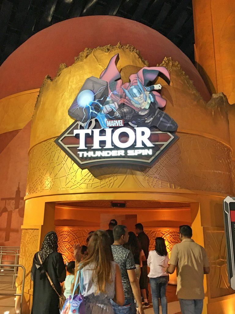 Entrance to Thor Thunder Spin ride IMG World of Adventure