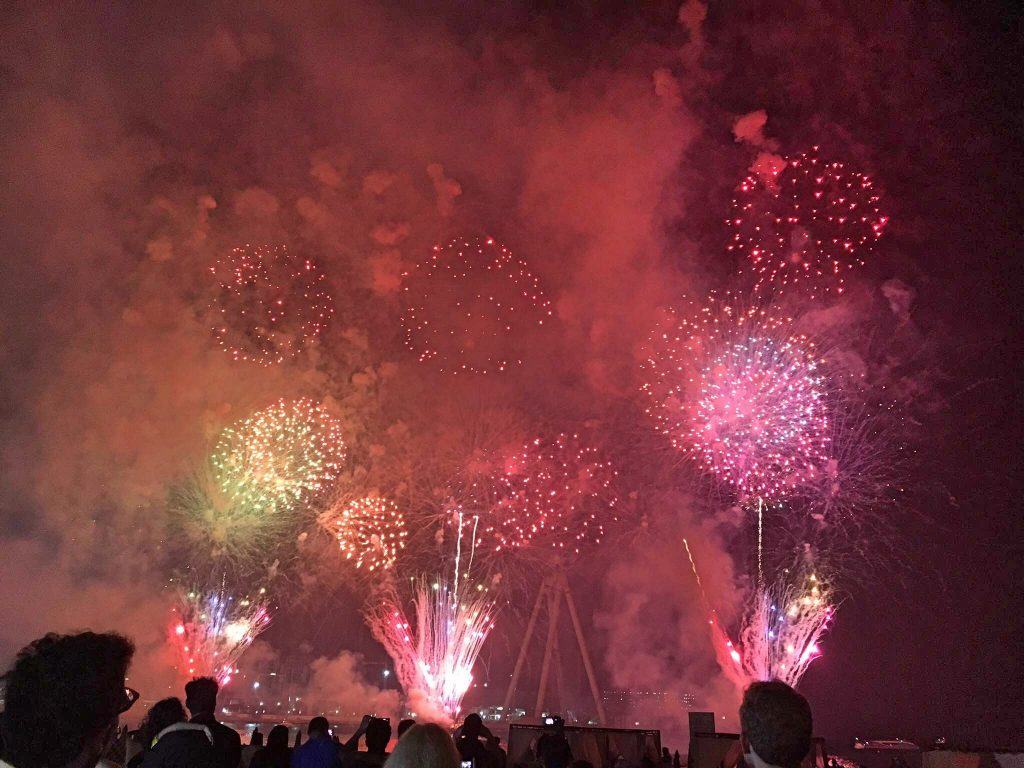 Fireworks at Dubai Beach