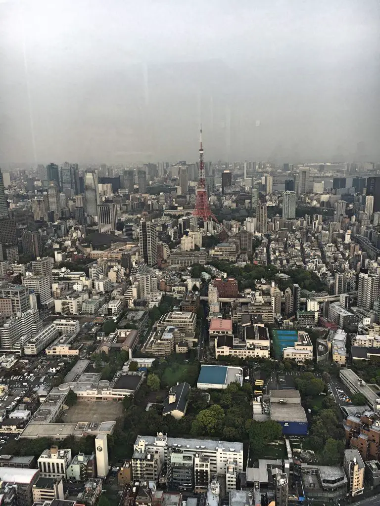 View looking out towards the Tokyo Tower from Tokyo City View