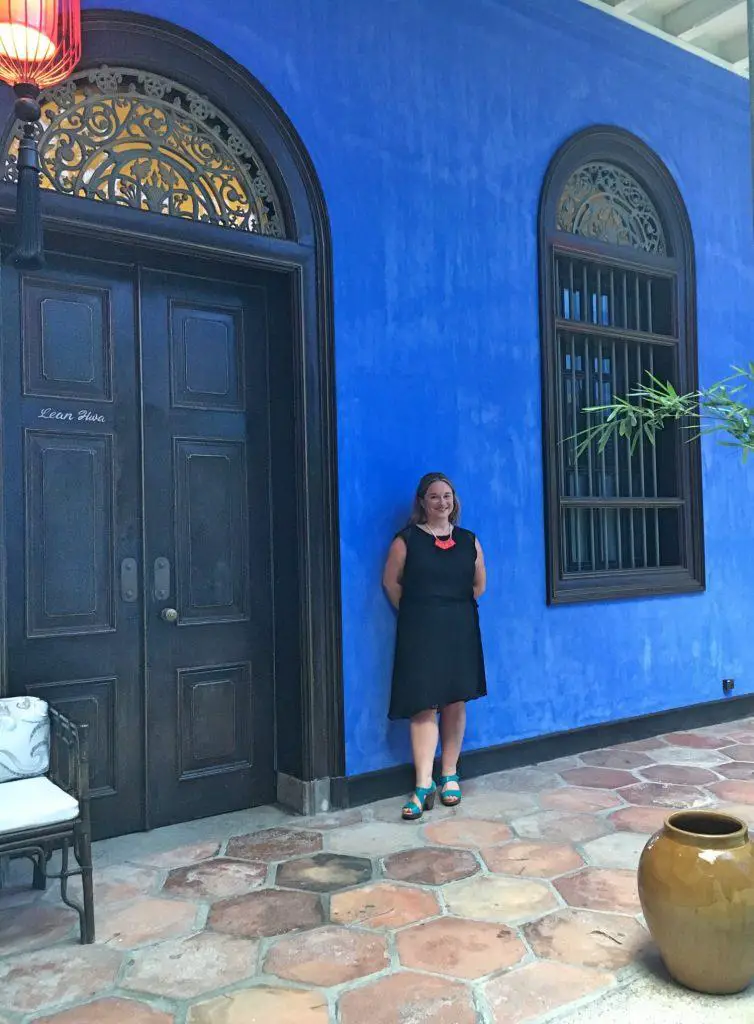 Outside one of the hotel rooms at Cheong Fatt Tze - The Blue Mansion
