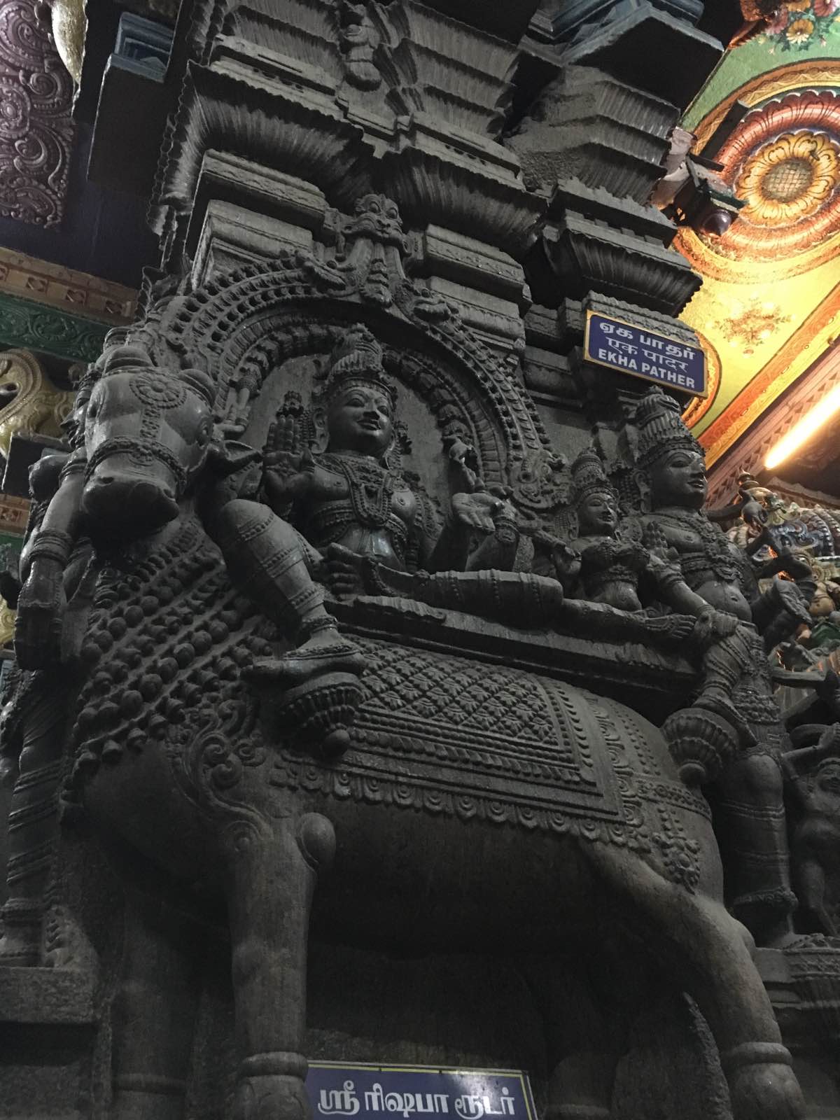 One of the many thousands of statues at the Sri Meenakshi Temple complex in Madurai